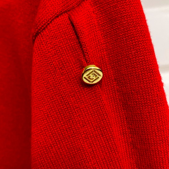 XL Liz Claiborne sweater. Red with gold detailing. - Picture 3 of 6
